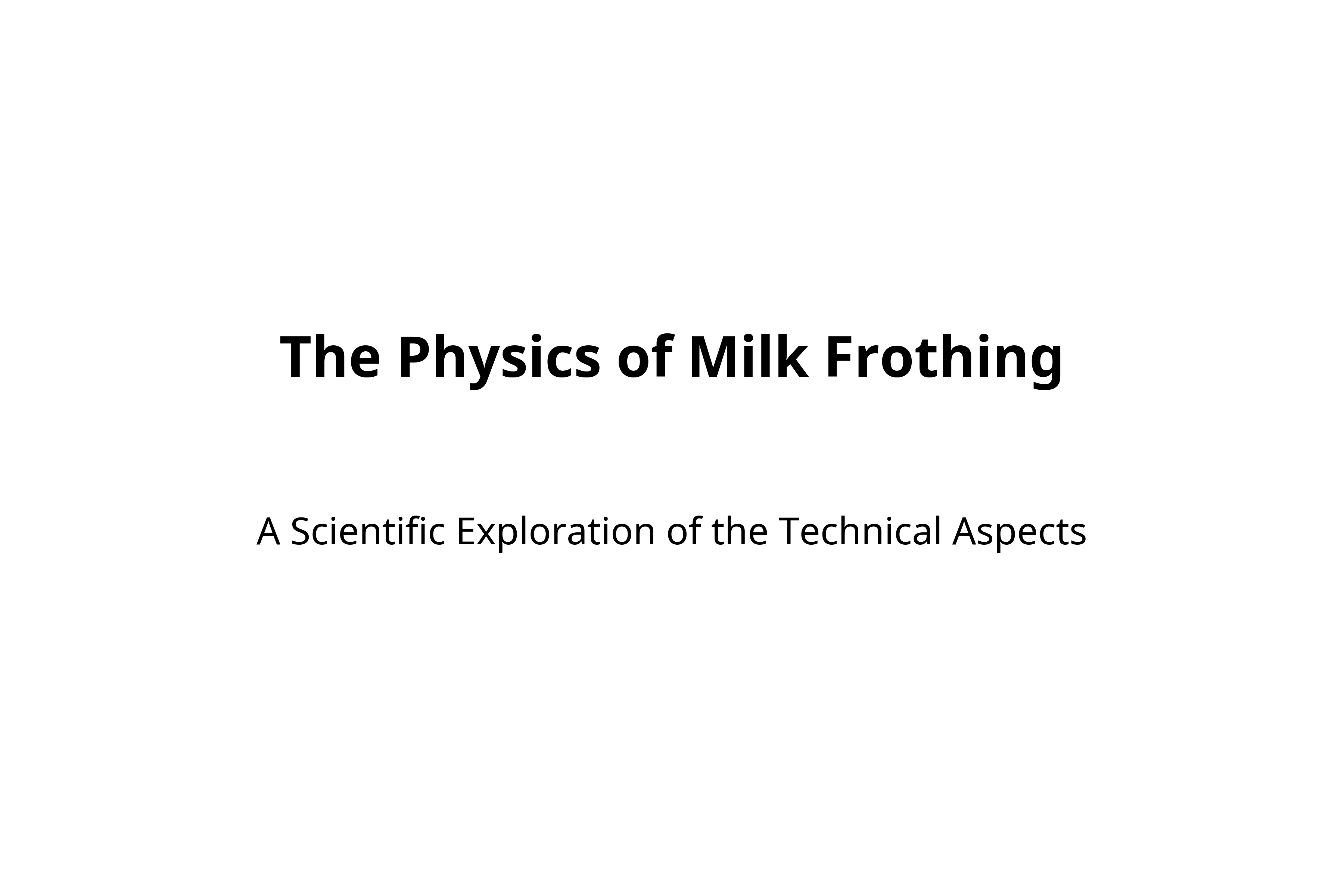 The Physics of Milk Frothing